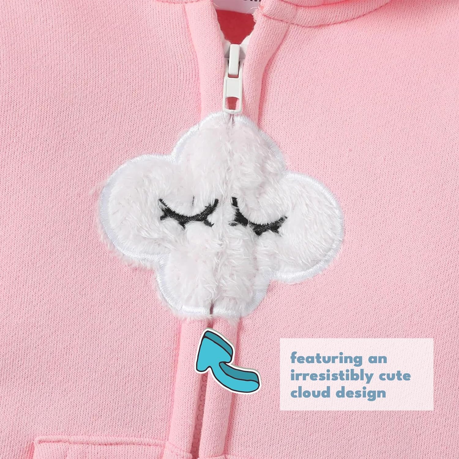 koramesis Adorable Baby Girl Romper Fall Warm Cartoon Bodysuit Clothes Long Sleeve Cartoon Hooded Fleece Romper Jumpsuit - Image 4